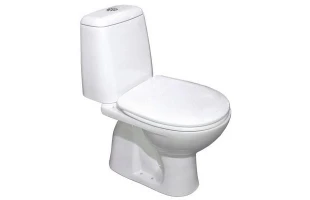 Vas WC compact de podea, alb, 45°, alimentare inferioara de jos d1/2 (dreapta), capac microlift, FARO image