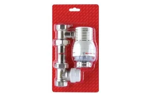 Set de robinete pentru calorifer MPN. d 1/2" de colt (tur -retur - cap termostat) image