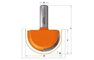 Freza pentru profilare margini, forma semicerc CMT. R-4.75 D-25.4 B-9.85 I-22 S-8 image