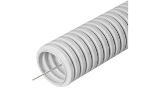 Tub gofrat (tip copex) Promrukav. PVC. 750 N. 16 mm. Cu sonda. Gri. 1 rola - 100 m. image