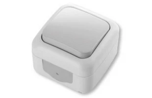 Intrerupator cu o clapa Palmiye Viko by Panasonic. Pentru exterior. Alb. IP54 image