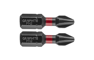 Biti de impact pentru insurubare 56H501 Graphite. PH2 x 25 mm. 1/4". 2 buc. image