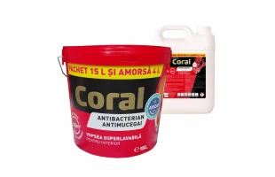 Vopsea, superlavabila, interior, antimucegai, 15 L + grund 4 L, CORAL image
