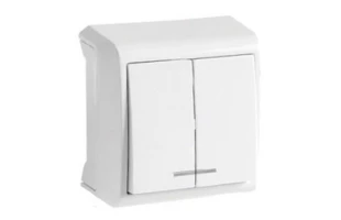Intrerupator cu doua clape cu indicator luminos Vera Viko by Panasonic. Alb image