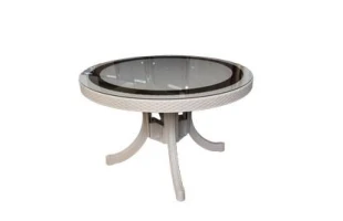 Masa din ratan, rotunda, 120 cm, cappucino image