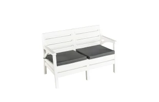 Canapea dubla cu scaune moi, 79x65x124 cm, alb image