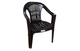 Scaun din plastic, maro inchis, Bahar image