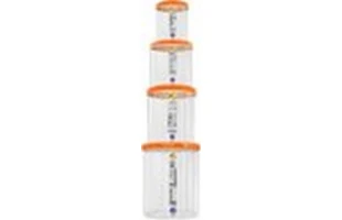 Set 4 recipiente pentru alimente vrac. Capac oranj. 0.65 l + 1 l + 1.5 l + 2 l. image