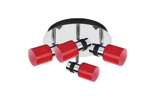 Corp de iluminat HL7158 Horoz. G9. 4 x 40 W. Crom - Rosu. Aplicare pe perete/ tavan. image