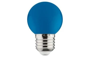 Bec LED SMD Horoz. G45. 1 W. E27. Albastru. Forma sferica. image