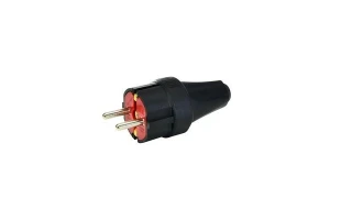 Stecher cu impamintare TEB. Cauciuc. Negru. IP44. 16 A. image