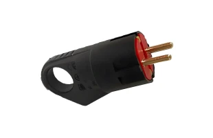 Stecher in unghi cu impamintare, 16А, IP44, negru, TEB image