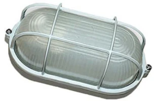 Corp pe perete/tavan cu grila (aluminiu). E27. oval. IP54. alb. Ecostrum image