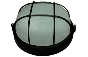 Corp pe perete/tavan cu grila (aluminiu). E27. rotund. IP54. negru. Ecostrum image