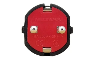 Fisa cu impamantare, 16А, neagra, Neomax image