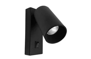 Aplica de perete cu intrerupator LUX Vivalux. MR16. GU10. Negru. IP20. image