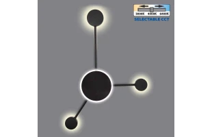 Corp de iluminat pe perete, 19 W, 3000-6400 K, 810 lm, negru, GEMINI Vivalux image