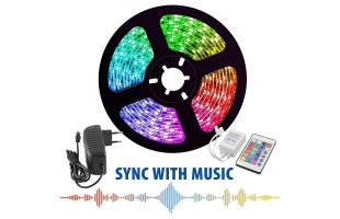 Set, banda RGB DJ 5m, 1m/60led-7,2W + adaptor + controller, Vivalux image