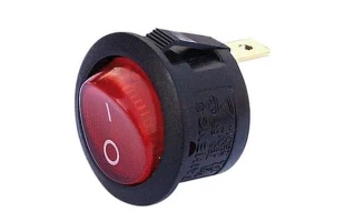 Intrerupator buton rotund. mini. 3 poli. cu iluminare. rosu. 'set x 20buc' Cupra image