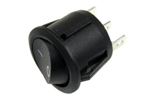Intrerupator buton rotund. mini. 2 poli. negru. 'set x 20buc' Cupra image