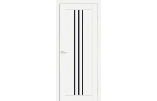 Foaie de usa pentru interior SMART C049 BG Doors. Ivory/Stejar Marengo. Cu sticla neagra. 70 x 200 cm. 4 cm. image