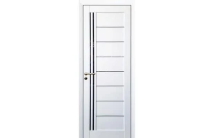 Usa de interior SMART C067.2 BG Doors. Alb silk mat. Cu sticla neagra. 80 x 200 cm. 4 cm. image