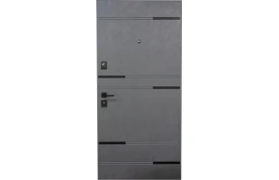 Usa metalica, 960x2000 mm, dreapta, Skandi, ELEGANCE, ciment marengo/piele alba neted image