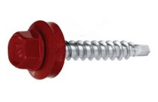 Surub pentru tigla metalica, autoforant cu saiba WFD Wkret-met. Metal. Visiniu RAL3011. 4.8x25 mm. 250buc. image