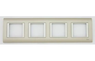 Rama cu patru posturi a cite 2 module Thea Sistema Inox matt Panasonic. Alb image