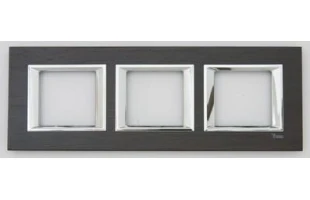Rama cu trei posturi a cite 2 module Thea Optima Panasonic. Lemn Wenge. image