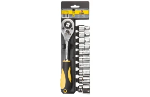 Set capete tubulare cu clichet 1/2" Topex 38D652. 190 mm. 11 buc. image