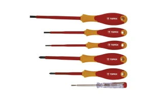 Set surubelnite izolate la 1000 V + 1 tester de tensiune Topex 39D150. 6 buc. image