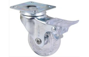 Roata pivotanta, cu palca si frana, transparenta, greutate max. 20kg image