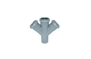 Cruce PP pentru canalizare Turplast-Bis. d 110 x 110 x 110 mm. 45 grade. Gri. image