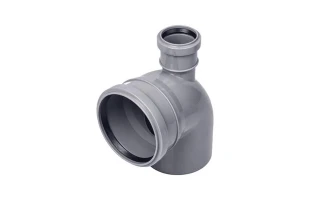 Cot PP pentru canalizare Turplast-Bis. Drept.  d 110 x 50 mm. 90 grade. Gri. image