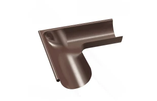 Coltar jgheab pentru sistem pluvial Bilka. Exterior. Metal. 90 grade. d 125 mm. Maro RAL8017. image