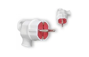 Stecher cu/imp 16A. unghiulara cu ureche. alb TEB image