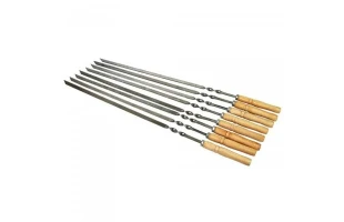 Set ace pentru frigarui. Inox. Maner din lemn. image