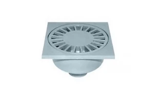 Gratar pentru teava de canalizare Aquer. Iesire dreapta. PVC. Gri. d 50 mm. 100 x 100 mm. image