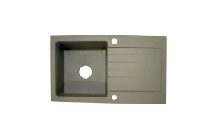 Chiuveta din granit Zorba Deante. 1 cuva. Picurator. Stanga/ dreapta. Set fitting. Gri metalic. 760 x 440 x 160 mm image