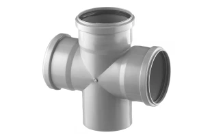 Cruce PP pentru canalizare Turplast-Bis. d 110 x 110 x 110 mm. 90 grade. Gri. image