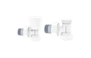Set robineti pentru uscator de prosoape Tur/Retur TEIDE PLUS Arco. d 1/2". Alb. image