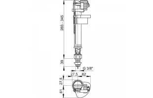 Flotor cu alimentare inferioara Alcaplast. A18 3/8". Filet metalic. image