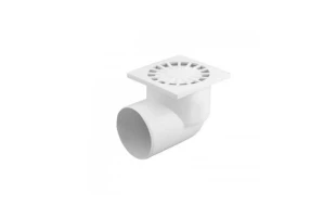 Gratar pentru teava de canalizare Aquer. Iesire in laterala. PVC. Alb. d 110 mm. 150 x 150 mm. image